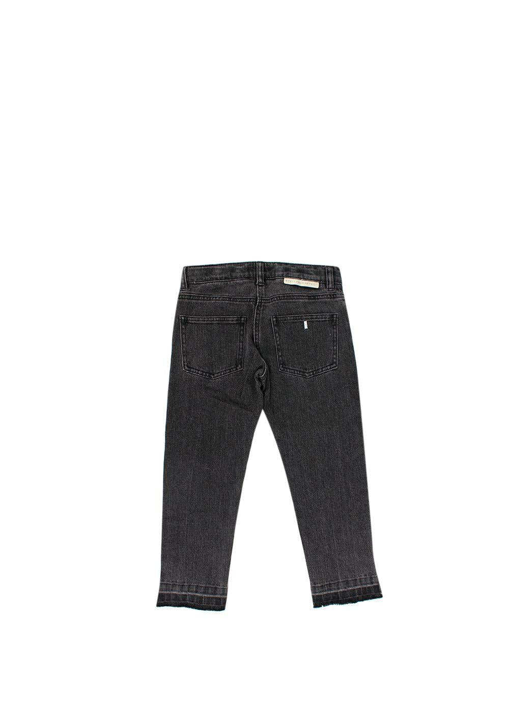 Dark Grey Distressed Hem Jeans