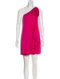Halston Pink Silk One Shoulder Dress