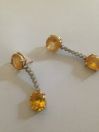 Ian Blower yellow topaz and diamond drop earrings