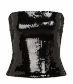 Alexander Vauthier Black Sequin Bandeau Top