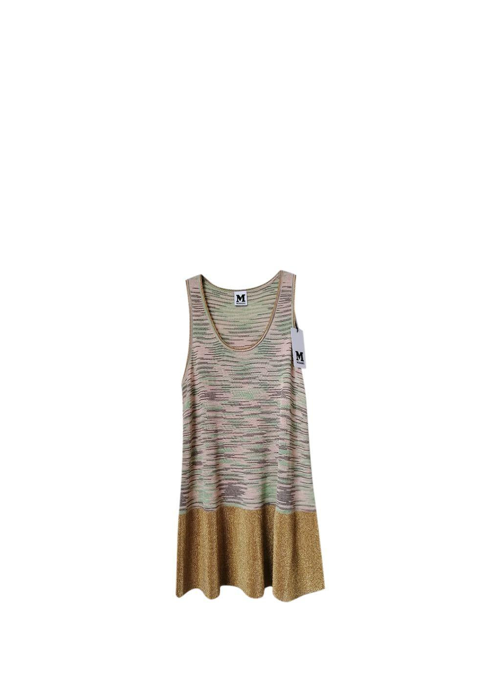M Green, Pink & Gold Knitted Skater Dress