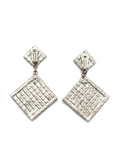 Alessandra Rich Large Crystal Square Clip on Earrings