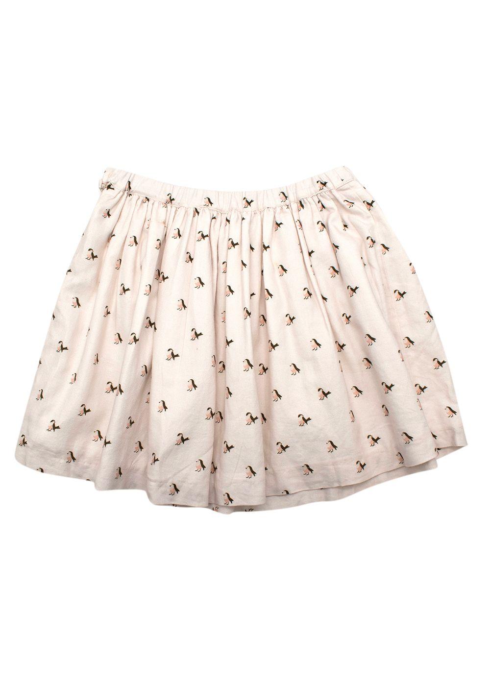 Kids 8Y Bird Print Cotton Blend Skirt