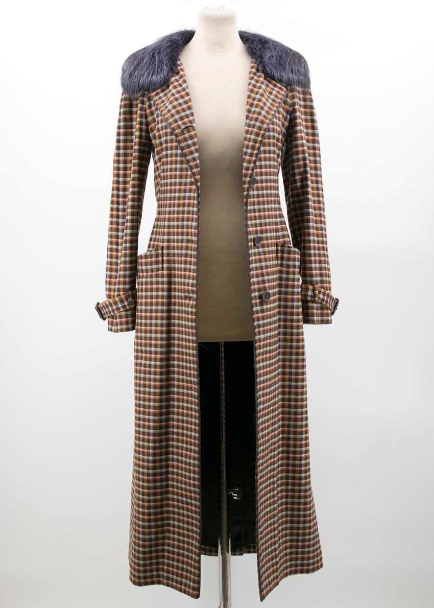 Prada Wool  Check Midi Coat