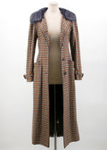 Prada Wool  Check Midi Coat