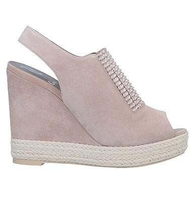 Gina Suede Crystal Embellished Wedge Sandals