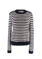 Dior Black Striped Alpaca Blend Jumper with Gold Button Detail