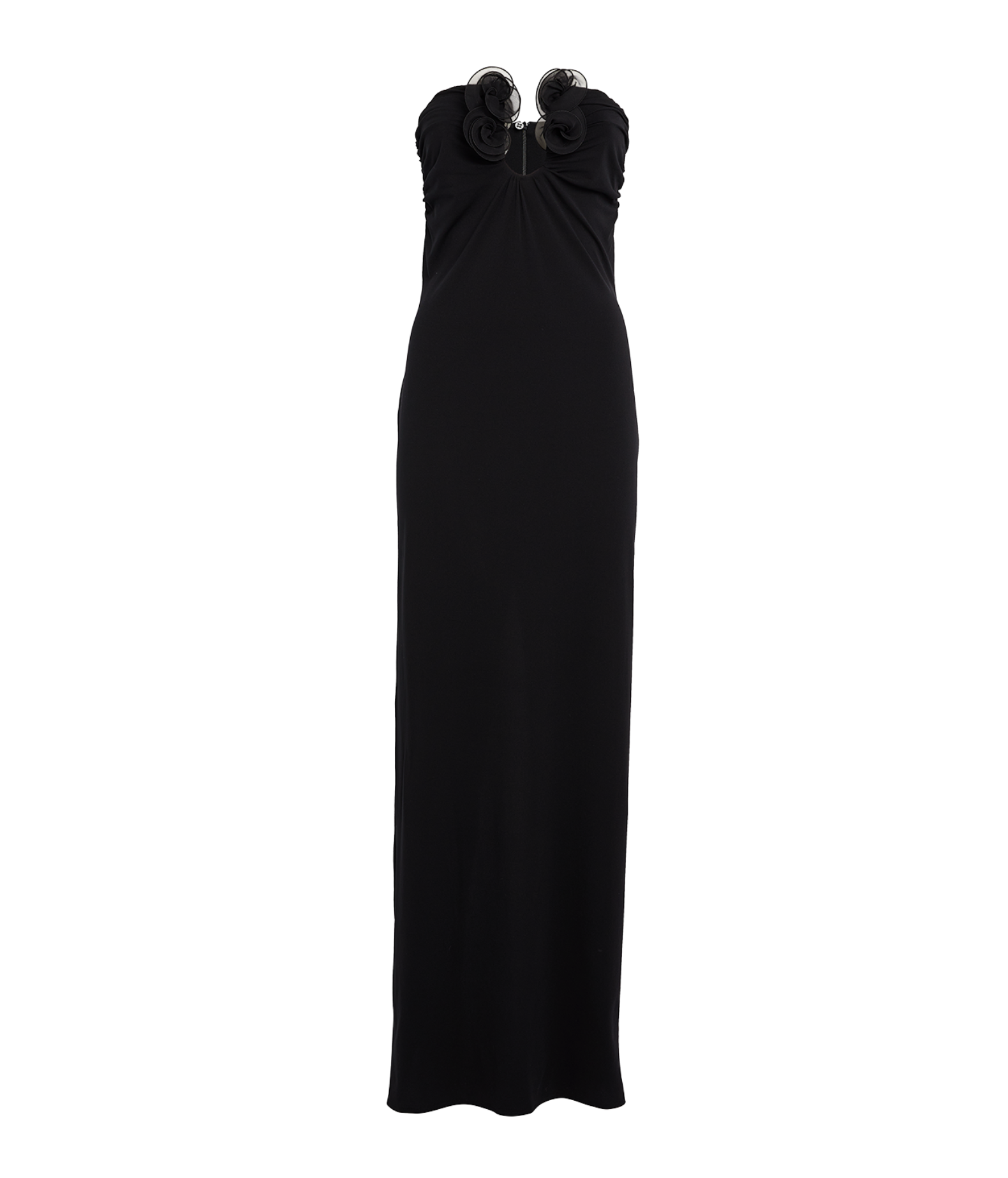 Magda Butrym Strapless Floral Appliqué Maxi Dress