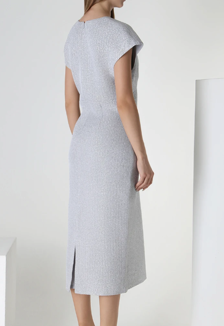 St. John Cap-Sleeve Lurex Dress