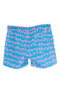 Pink House Mustique Blue and Pink Bird-print Shorts