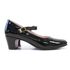 Marta Jonsson Girls Black Patent Court Shoe