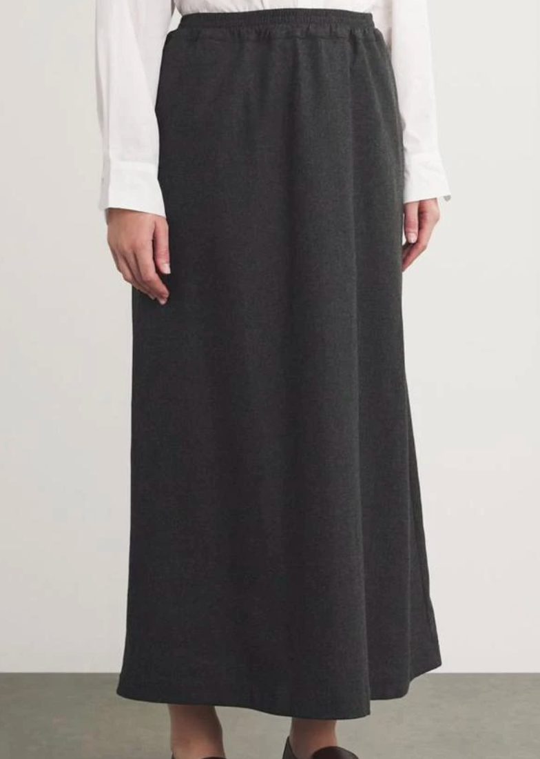 Eskandar Virgin Wool-Cashmere Midi Skirt