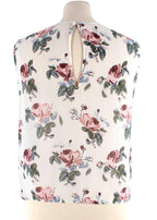 Saint Laurent Crepe Sleeveless Floral Top