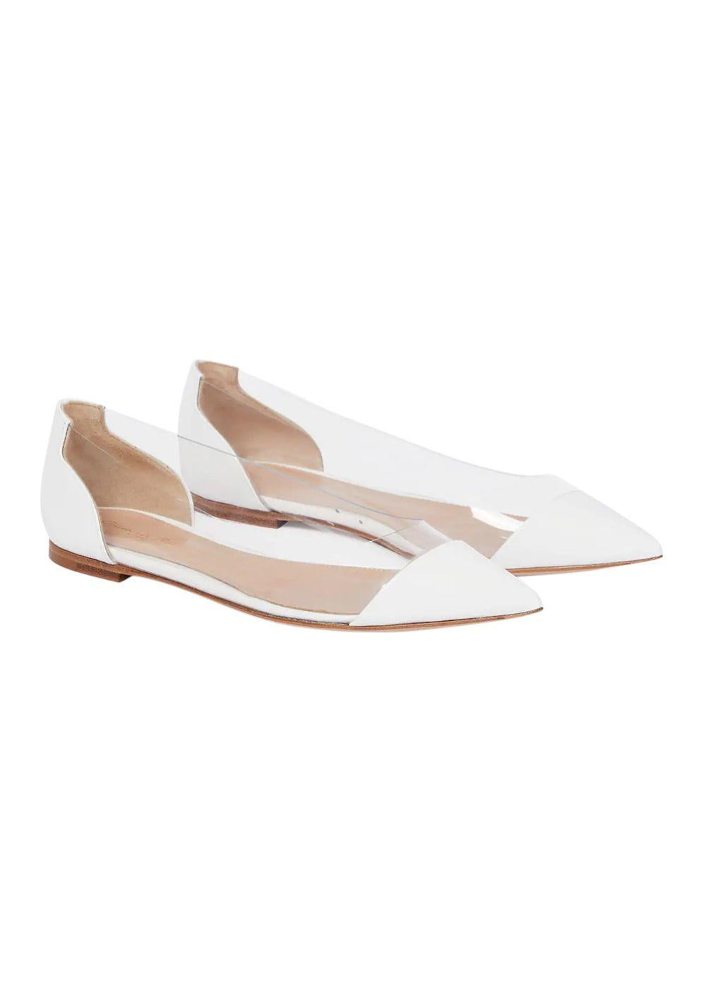 Plexi Leather & PVC Ballet Flats