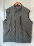Green quilted polyester & cashmere reversible gilet