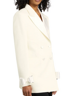 Mach & Mach  Crystalized Bow Cuff Blazer Minidress