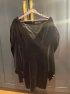 Velvet Off Shoulder Embellished Sleeve Mini Dress
