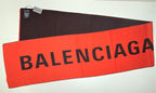 Balenciaga Orange Bi-Colour Logo Intarsia Scarf