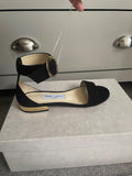 Jimmy Choo Black Suede Flat Sandals