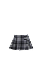 Grey Wool Box Pleated Skirt