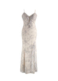 Baracci Ivory Sequin Embellished Gown