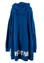 Givenchy Royal Blue Silk Tie Oversized Hoodie