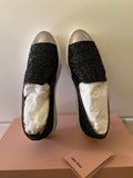 Miu Miu Black Glitter Slip-On Sneakers