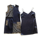 Christopher Kane Colour Block Lace & Leather Panelled Sleeveless Dress