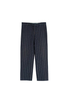 Navy Striped Straight Leg Trousers