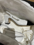 Chanel Mock Croc Slingback Sandals