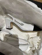 Chanel Mock Croc Slingback Sandals