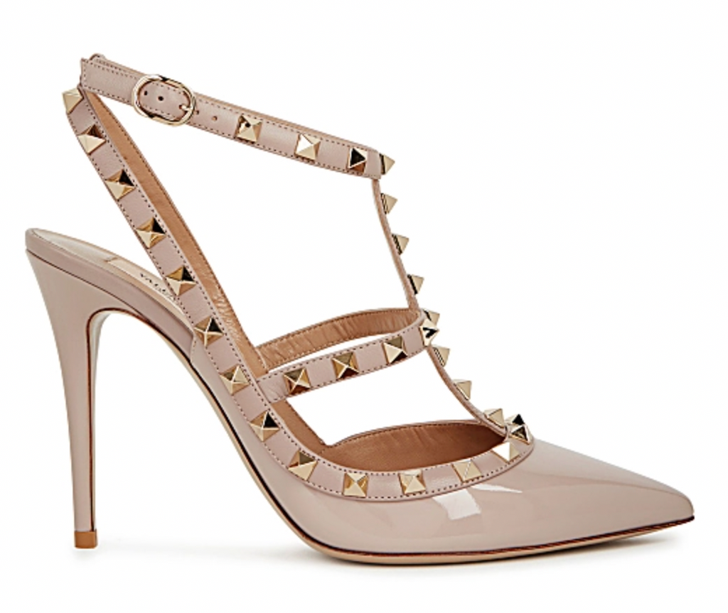 Patent Leather Rockstud Caged 100 Pumps