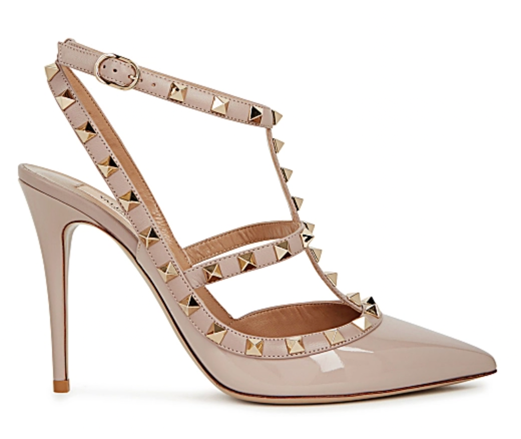 Patent Leather Rockstud Caged 100 Pumps