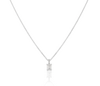 White Gold Emerald Cut Diamond Necklace