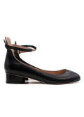 Stuart Weitzman Black Round Toe Ankle Strap Pumps