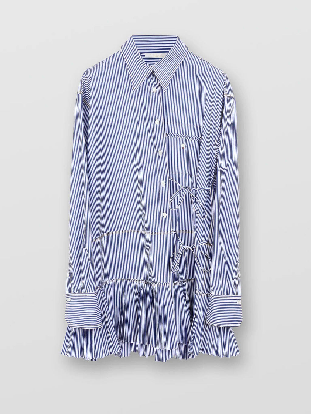Cotton Striped Shirt Dress