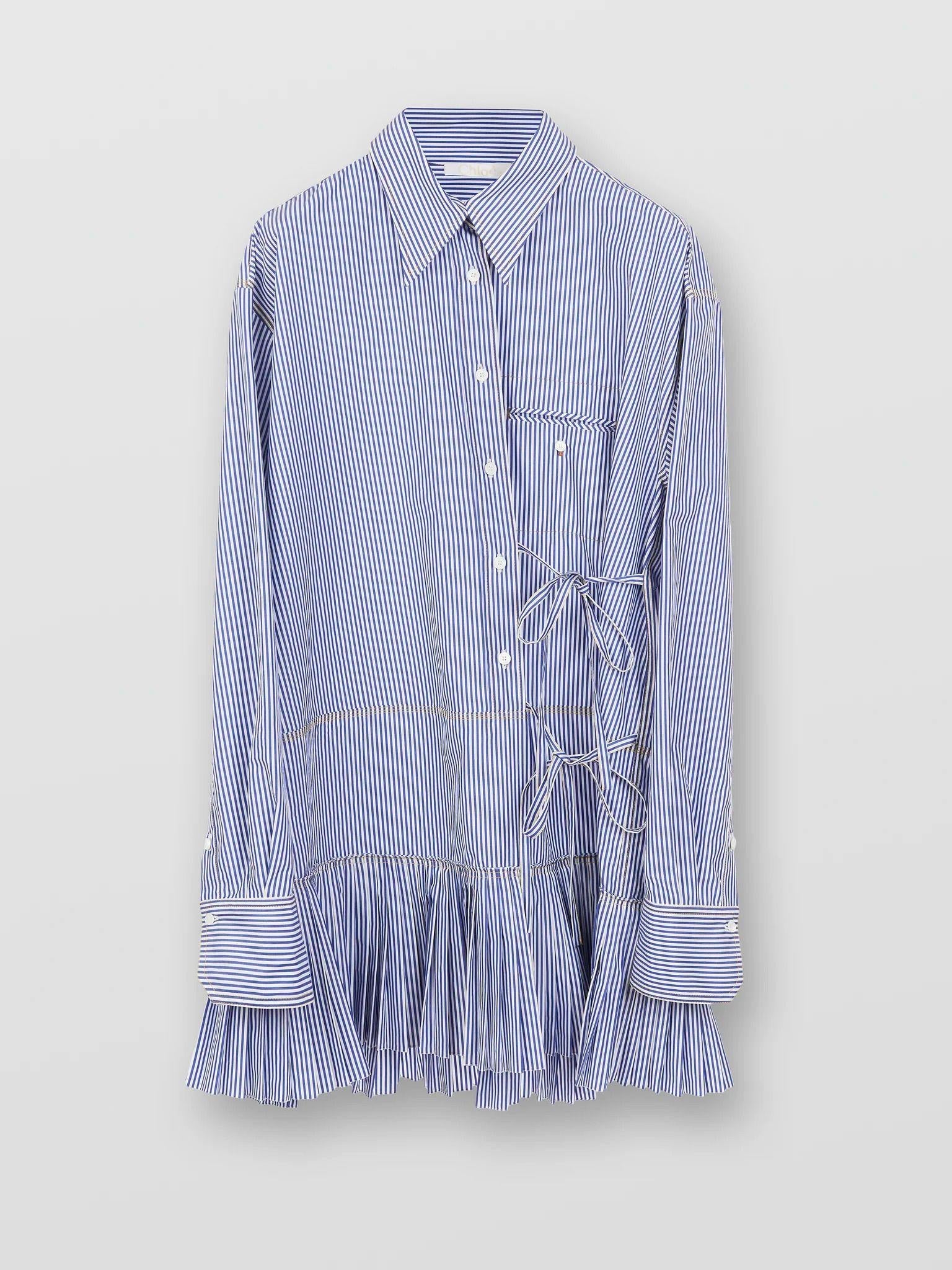 Cotton Striped Shirt Dress