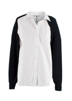 Alexander Wang Black Overlay Oxford  Knit Shrug Shirt