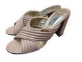 Nude Leather Heeled Mules