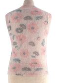 Sandro Pink Floral Mohair Blend Sweater Vest