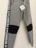 Philipp Plein Kid's 6-7Y Leather Trimmed Joggers