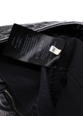 Alessandra Rich Washed Black Denim Mini Skirt
