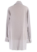 Fendi Silk Grey & White Longline Shirt