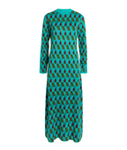 La DoubleJ Diamond-Pattern Midi Dress