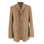 Jil Sander Brown Textured Single Breasted Blazer