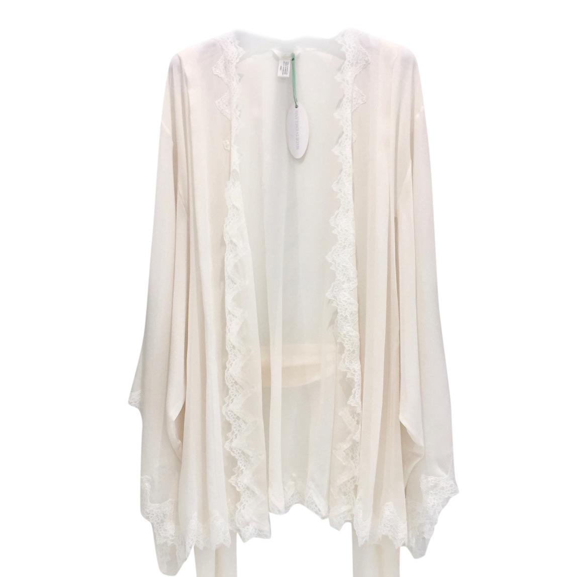 Lucile Couture Ivory Pure Silk & Leavers Lace Bridal Robe