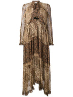 Zimmermann brown printed silk-georgette midi dress
