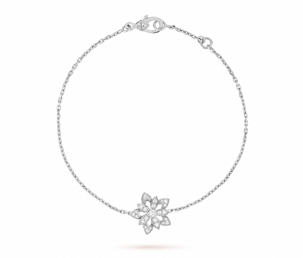 Van Cleef & Arpels White Gold Lotus Bracelet