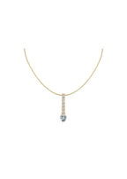 18ct yellow gold, diamond & aquamarine pendant necklace