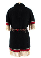 Chanel Black Cashmere Dress with Tassel Woven Detailing